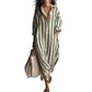 Robe chemise décontractée rayée à manches longues pour femme