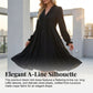 Robe à manches longues et col en V pour femme