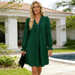 Robe à manches longues et col en V pour femme