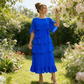 Robe élégante à manches à volants en cascade
