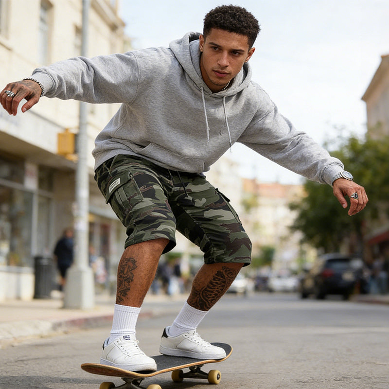 💎 50% DE RÉDUCTION ! 💎 Short Cargo Camouflage pour Homme – Multipoches, Taille Réglable & Tissu Respirant 🌿🩳