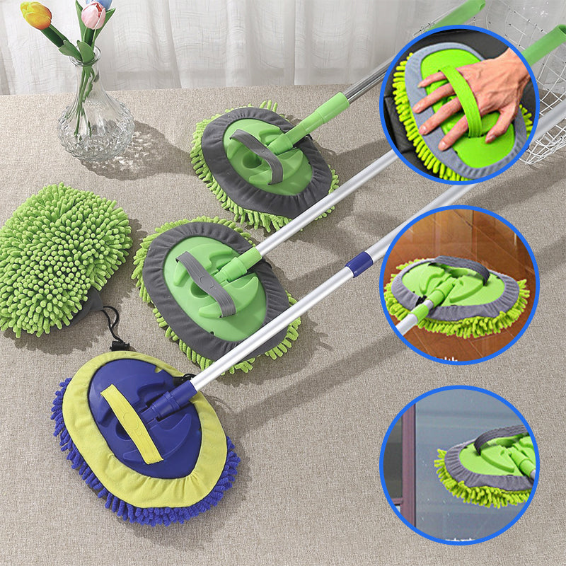 🚗50 % DE RÉDUCTION MAINTENANT ! 🧽 Balai de lavage de voiture télescopique à long manche en aluminium durable – Microfibre douce, anti-rayures et longueur réglable ✨