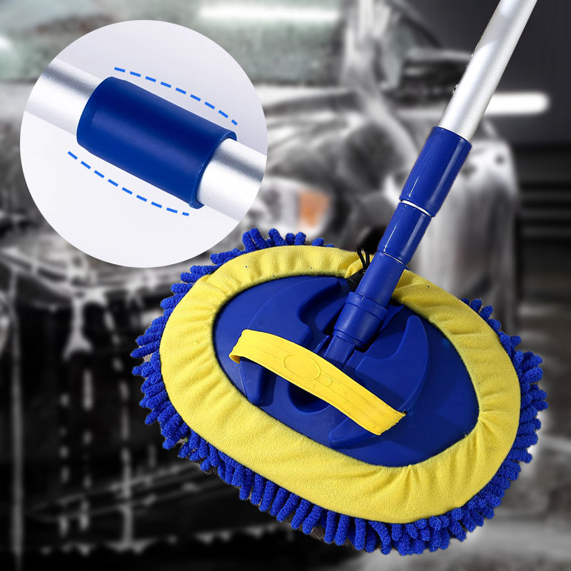 🚗50 % DE RÉDUCTION MAINTENANT ! 🧽 Balai de lavage de voiture télescopique à long manche en aluminium durable – Microfibre douce, anti-rayures et longueur réglable ✨