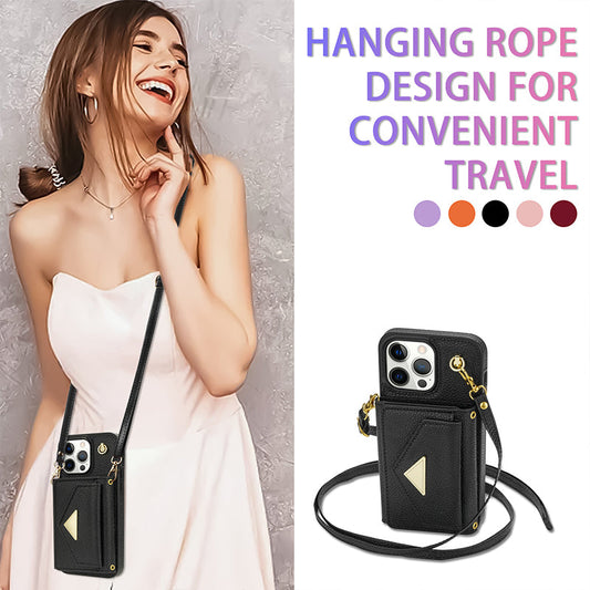 Étui pour téléphone à bandoulière avec porte-cartes
