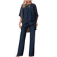 Ensemble Élégant Femme Deux Pièces : Haut Asymétrique et Pantalon Large
