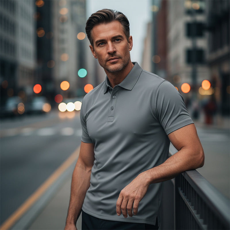 📢📢50 % de réduction !! ⏰T-shirt à col et manches courtes à séchage rapide pour homme