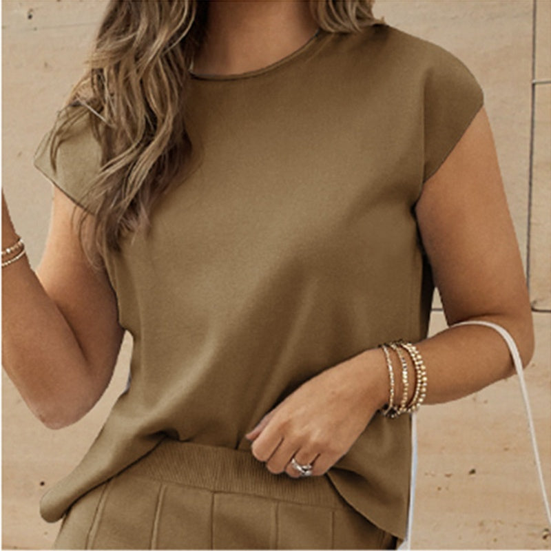 🎉Offre exceptionnelle : 50 % de réduction🛍️Ensemble 2 pièces composé d'un haut à manches courtes et d'un pantalon à jambes larges