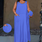 Robe longue sans manches décontractée pour femme, avec poches