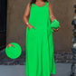 Robe longue sans manches décontractée pour femme, avec poches