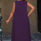 Robe longue sans manches décontractée pour femme, avec poches