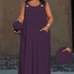 Robe longue sans manches décontractée pour femme, avec poches