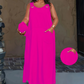Robe longue sans manches décontractée pour femme, avec poches