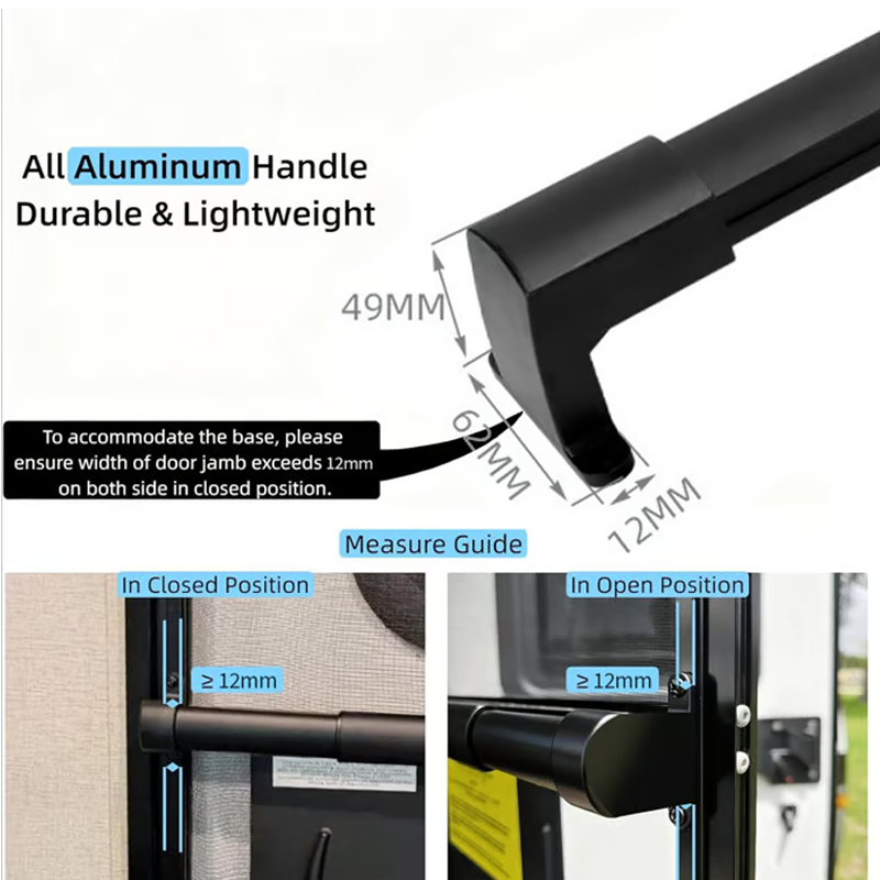 🚐 50% DE RÉDUCTION! 🔧 Barre de Poignée en Aluminium pour Porte Moustiquaire de Camping-Car – Robuste, Légère & Installation Facile 🏕️
