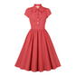 Robe trapèze à pois pour femme avec nœud au cou