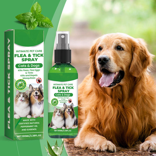 Spray naturel contre les puces et les tiques pour chiens et chats