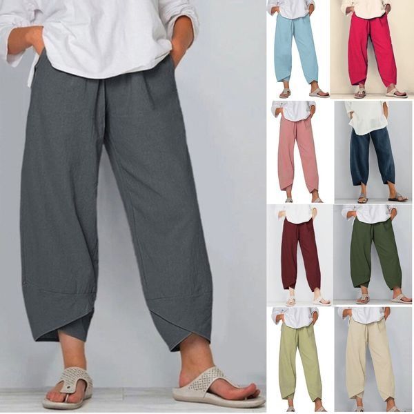 💎 -50% SUR LE PANTALON FEMME COTON & LIN ! 💎 Coupe Large, Taille Élastiquée & Respirant pour un Été Stylé