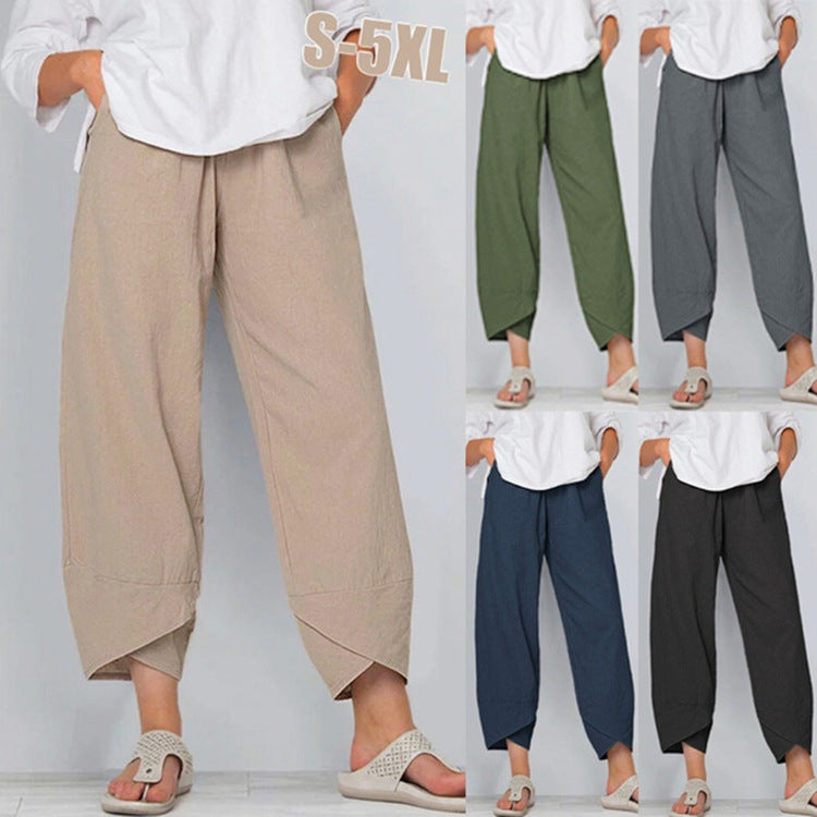 💎 -50% SUR LE PANTALON FEMME COTON & LIN ! 💎 Coupe Large, Taille Élastiquée & Respirant pour un Été Stylé