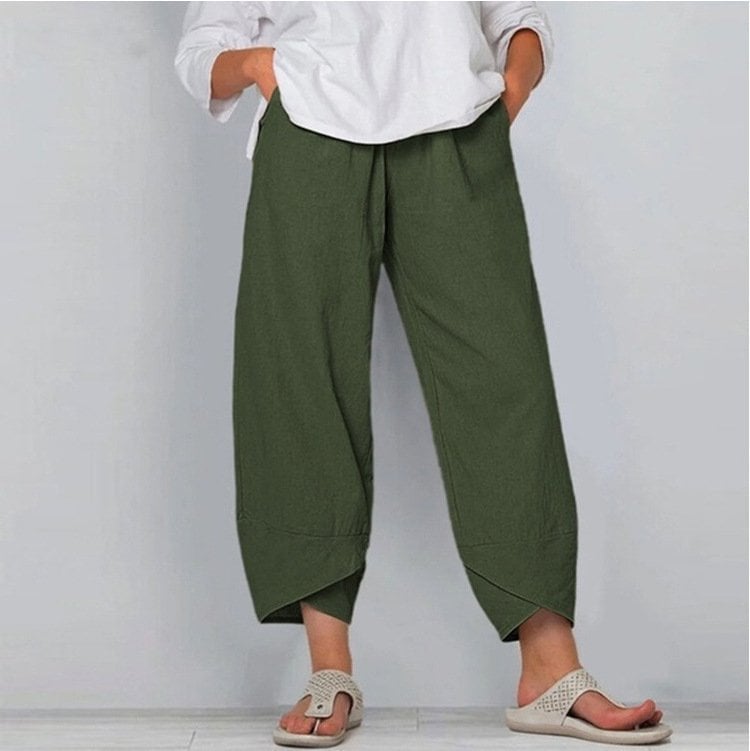 💎 -50% SUR LE PANTALON FEMME COTON & LIN ! 💎 Coupe Large, Taille Élastiquée & Respirant pour un Été Stylé