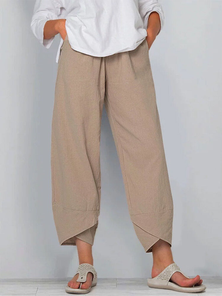 💎 -50% SUR LE PANTALON FEMME COTON & LIN ! 💎 Coupe Large, Taille Élastiquée & Respirant pour un Été Stylé