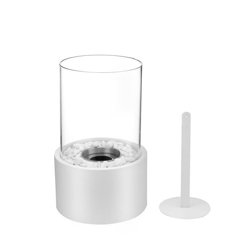 🔥 Cheminée de table en verre et métal, foyer portable sans fumée pour l'intérieur et l'extérieur, avec brûleur à éthanol, accent décoratif pour votre maison 🔥