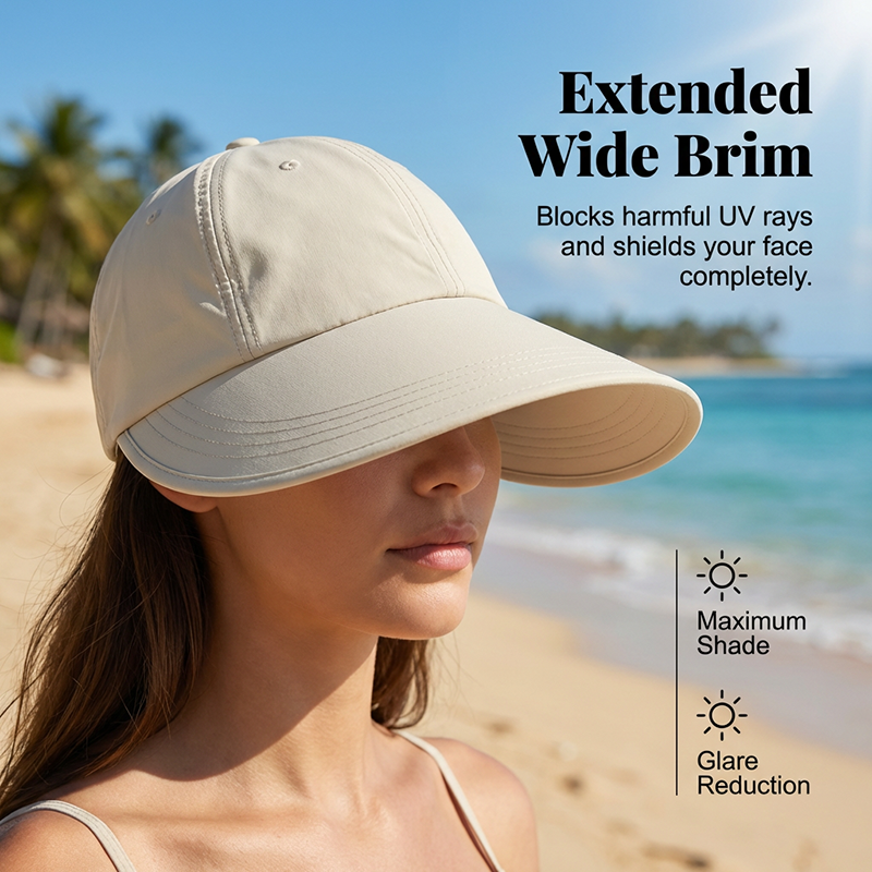 🧢⛱️ PROMO -50% ! Chapeau de Baseball à Large Bord Femme – Protection UV, Léger & Respirant (6 Options, Tour 54-60 cm)