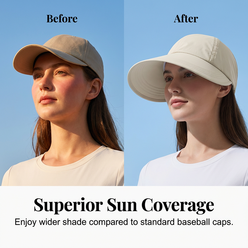 🧢⛱️ PROMO -50% ! Chapeau de Baseball à Large Bord Femme – Protection UV, Léger & Respirant (6 Options, Tour 54-60 cm)
