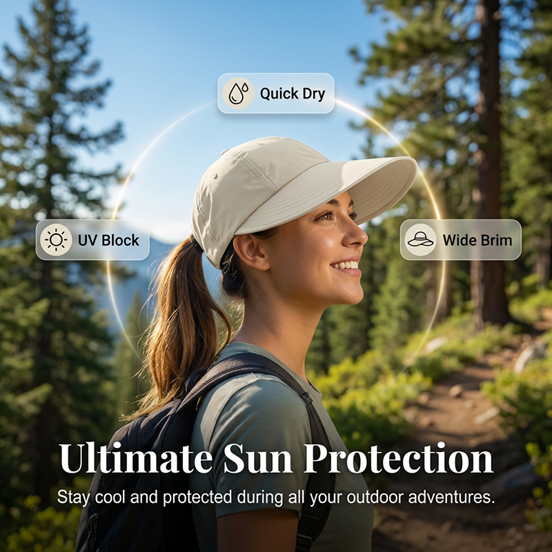 🧢⛱️ PROMO -50% ! Chapeau de Baseball à Large Bord Femme – Protection UV, Léger & Respirant (6 Options, Tour 54-60 cm)