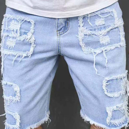 🩳🔥 PROMO FLASH 50% ! Short Jean Homme Déchiré & Effiloché – Tissu Coton Respirant, Coupe Droite, Ourlet Brut, Style Urbain & Décontracté pour l'Été & Festivals ✨
