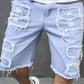 🩳🔥 PROMO FLASH 50% ! Short Jean Homme Déchiré & Effiloché – Tissu Coton Respirant, Coupe Droite, Ourlet Brut, Style Urbain & Décontracté pour l'Été & Festivals ✨