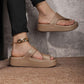 👡50 % de réduction✨Sandales à bout ouvert à semelle compensée pour femme