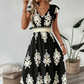 🎑👗 PROMO FLASH 50% ! Robe Longue Femme Imprimé Baroque – Col en V, Taille Haute, Tissu Fluide, 5 Couleurs, Style Bohème Chic 🌸