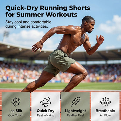 Short de sport à séchage rapide pour homme, avec poches