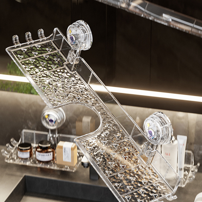 🔥Étagère pour évier sans perçage – Ventouse ultra-puissante, installation facile en quelques secondes 🧽✨