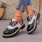 Chaussures à semelles compensées à motif floral pour femme