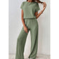 👗 PROMO LIMITÉE 50% DE RÉDUCTION ! ✨ Ensemble Maille Côtelée Femme – Haut & Pantalon Large, Confort Absolu 🌿
