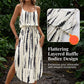 Robe midi à bretelles tie-dye pour femme