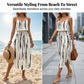 Robe midi à bretelles tie-dye pour femme