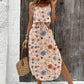 Robe midi à bretelles tie-dye pour femme