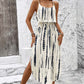 Robe midi à bretelles tie-dye pour femme