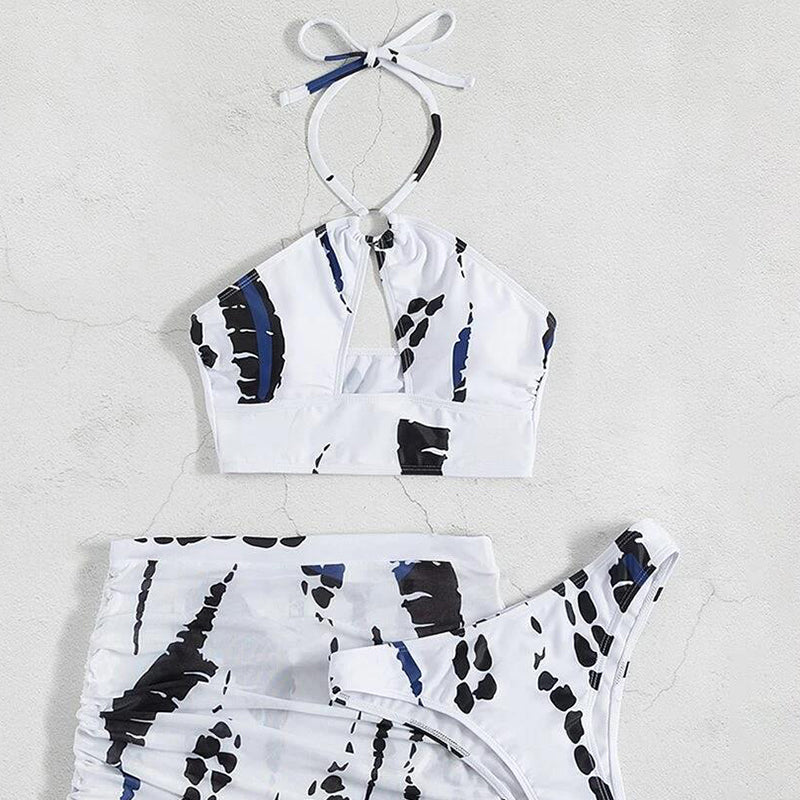 👙 50% DE RÉDUCTION! 🌊 Ensemble Bikini 3 Pièces Froncé pour Femme – Élégant, Charmant & Parfait Pour La Plage 🏝️