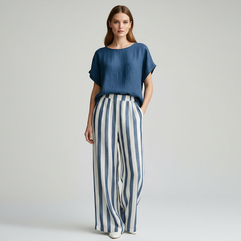 ⏳Spécial à durée limitée⏰Ensemble deux pièces chic de style bohème pour femme👚👖