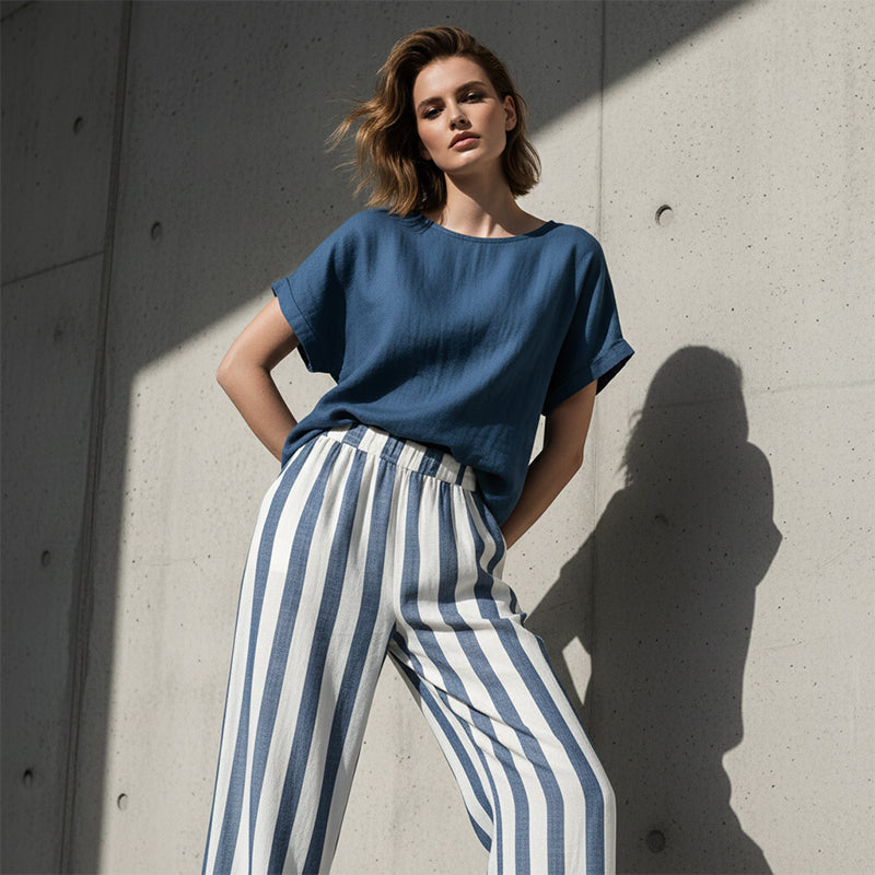 ⏳Spécial à durée limitée⏰Ensemble deux pièces chic de style bohème pour femme👚👖
