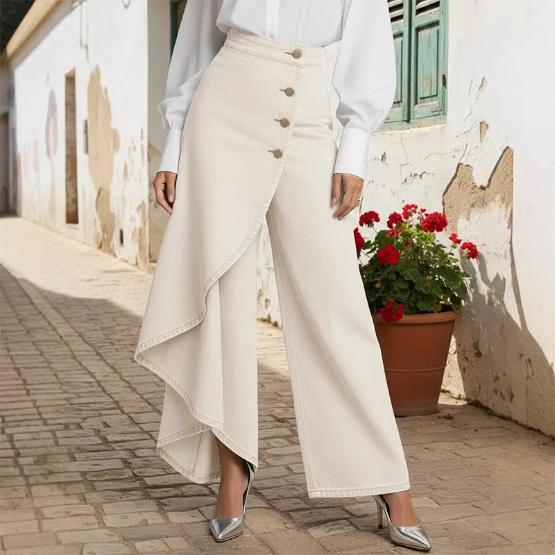 💐50 % de réduction🔥Pantalon-jupe en jean confortable – Liberté de mouvement comme un short, style d’une jupe 🚶‍♀️💨【Prix Exceptionnel】