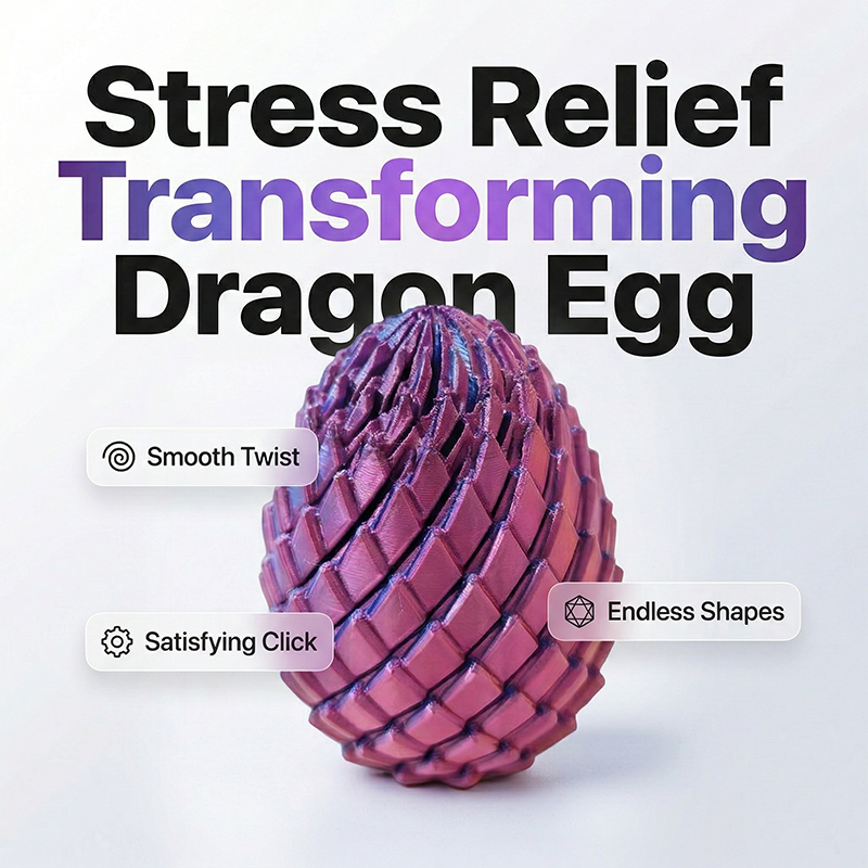 🥚PROMO LIMITÉE 50% DE RÉDUCTION✨Œuf de Dragon Transformable 3D – Jouet de Bureau, Anti-Stress, Texturé🌈