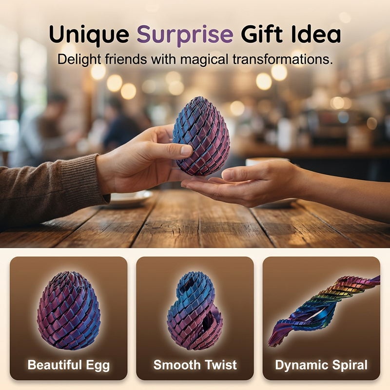 🥚PROMO LIMITÉE 50% DE RÉDUCTION✨Œuf de Dragon Transformable 3D – Jouet de Bureau, Anti-Stress, Texturé🌈