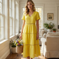 🌺👗 50 % de réduction 🌺 Robe élégante à encolure en V et empiècements en dentelle pour femme