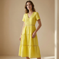 🌺👗 50 % de réduction 🌺 Robe élégante à encolure en V et empiècements en dentelle pour femme
