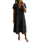 🌺👗 50 % de réduction 🌺 Robe élégante à encolure en V et empiècements en dentelle pour femme