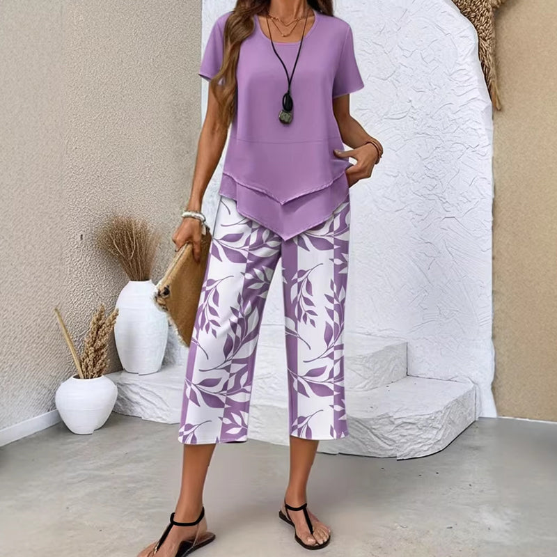 💐50% DE RÉDUCTION ! Ensemble Haut Long & Pantalon Large – Tissu Doux, Look Décontracté ☁️🌿【Offre Limitée】