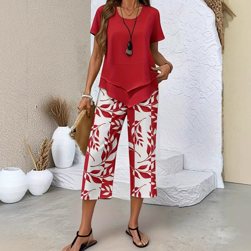 💐50% DE RÉDUCTION ! Ensemble Haut Long & Pantalon Large – Tissu Doux, Look Décontracté ☁️🌿【Offre Limitée】